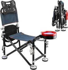 Portable Folding Fishing Chair with Rod Holder, Adjustment Fishing Chair