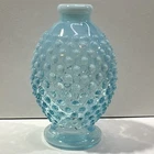 Vintage Fenton Blue Opalescent Hobnail Perfume Bottle 4"H NO STOPPER
