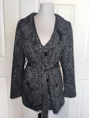 Sandro Studio Belted Zebra Print Jacket Blazer Goth Dark Academia Chic Medium