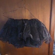 Black Tulle Layered Ruffle Tutu Skirt XL Women's Solid Party Pre-owned