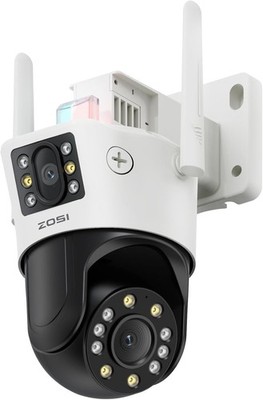 ZOSI 6MP Dual-Lens WiFi CCTV Kamera Outdoor, Dual View Home Überwachung Kabellos