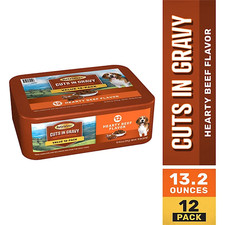 12 Pack Beef Cuts in Gravy Wet Dog Food 13.2 oz Adult Multi Pack