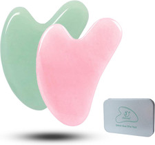 Gua Sha Facial Tools, 2 Pack Jade Gua Sha Tool for Face, Guasha Skin Care Tool,