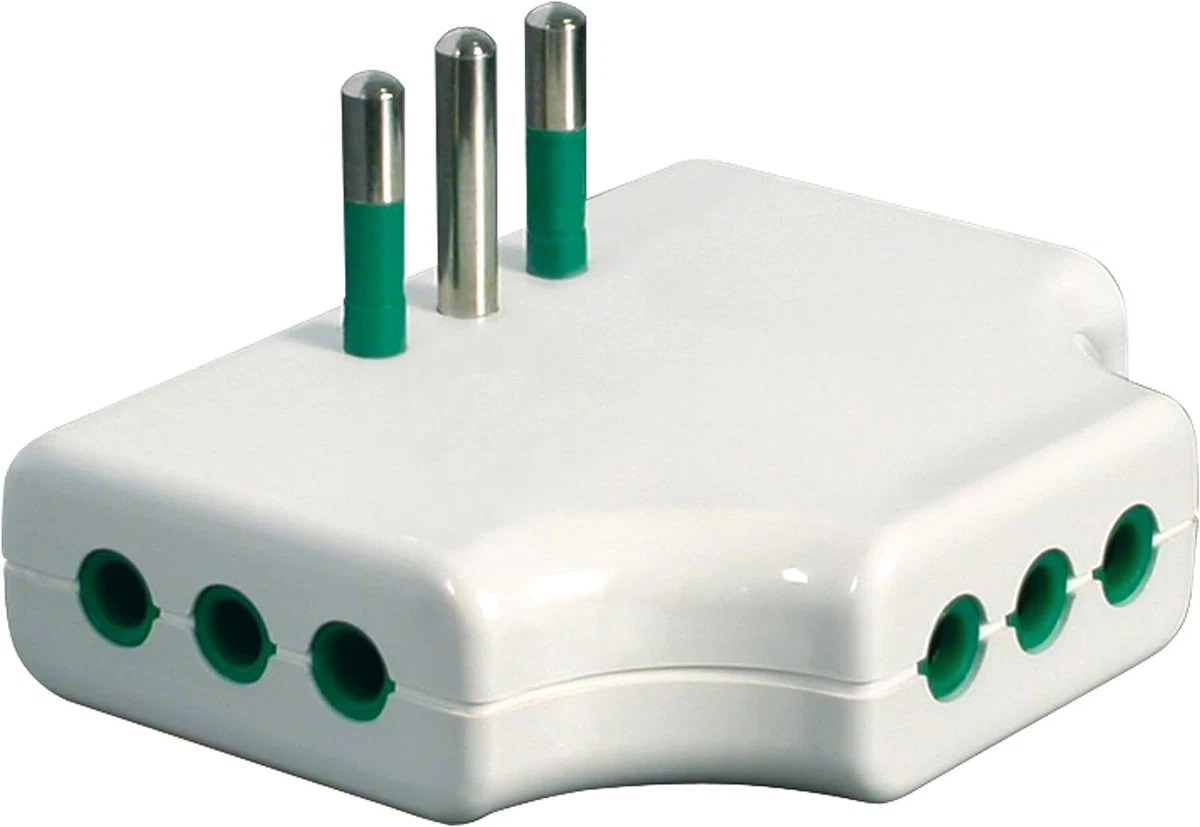 Adattatore Triplo Piatto Spina 16a 2p T / 3 Prese 10/16a - Foto 2