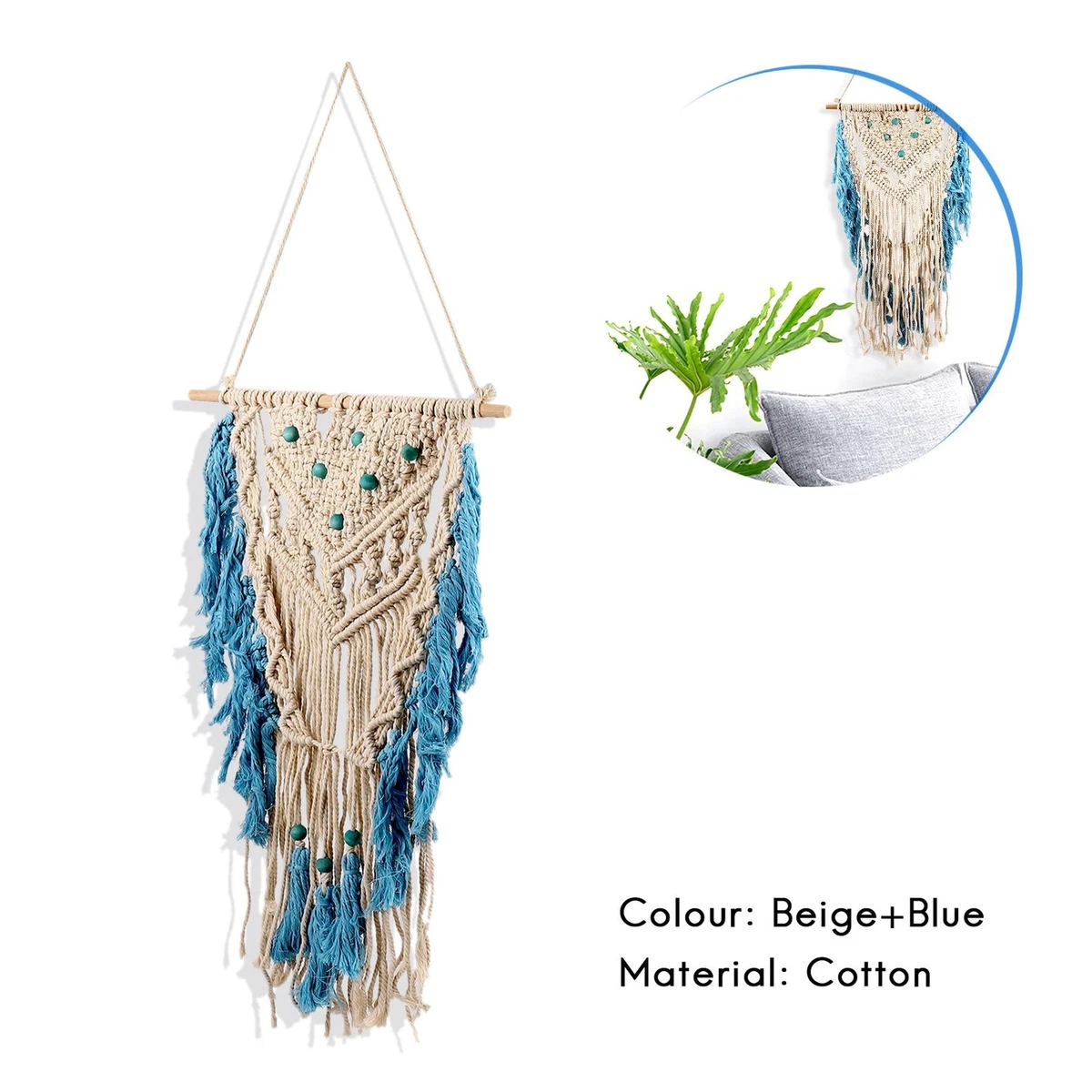 Wall Hanging Macrame Curtain Bohemian Hand Woven Tapestry Perfect Door4525