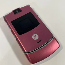 Motorola Razr - Pink and Silver Untested For Parts Only Rare Cellular Flip Phone