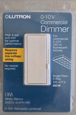 Lutron DVSTV-453PH-WH Diva 0 10 V Control Commercial Dimmer 