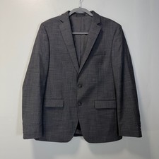 Van Heusen Flex Slim Fit Grey Plaid Blazer Sport Coat 40R Career Office
