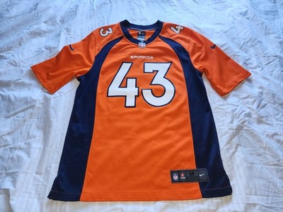 T.J. WARD #43 DENVER BRONCOS NFL ON FIELD NIKE JERSEY MEN'S ORANGE/BLUE SZ M