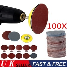 100Pcs 3" 80-3000 Grit Sanding Discs Sandpaper Pads for Drill Wet Dry Hook Loops