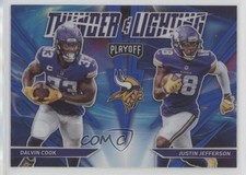 2021 Playoff Thunder and Lightning Blue Prizm Justin Jefferson Dalvin Cook 0rd2