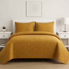 Vcny Home Kaleidoscope 3-Pc. Quilt Set, Full/Queen - Gold