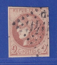 France 1870 Ceres 2 Centimes Mi. No. 37 with Dot Rust No. O 