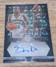 2022-23 Panini Mosaic BLACK GARY PAYTON 1 OF 1 AUTOGRAPH SEATTLE SUPERSONICS