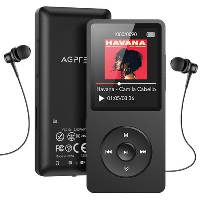 AGPTEK MP3 Player 32 GB 1,8 Zoll Bildschirm 70 Std