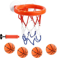 Cyfie Bath Toys for Toddlers - Bathtub Basketball Hoop Set with 4 Balls for Kids
