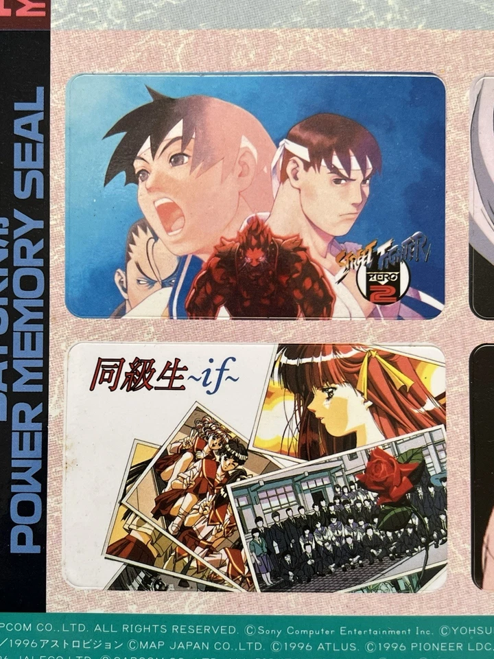 Pegatinas de tarjetas de memoria raras PlayStation y SEGA Saturn - Street Fighter, Persona Foto 4 de 4