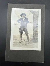 WWI AEF US ARMY soldier photo photograph silly .45 ACP smoking