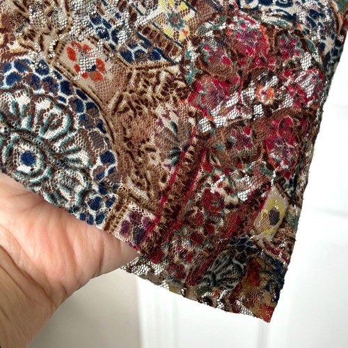 American Rag Wms 2X Multicolored Fine Mesh Bell Sleeve Top Boho Hippie Festival - Picture 8 of 9