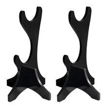 2 Pcs Black Acrylic Holder Tabletop 2 Tier Display Stand Rack