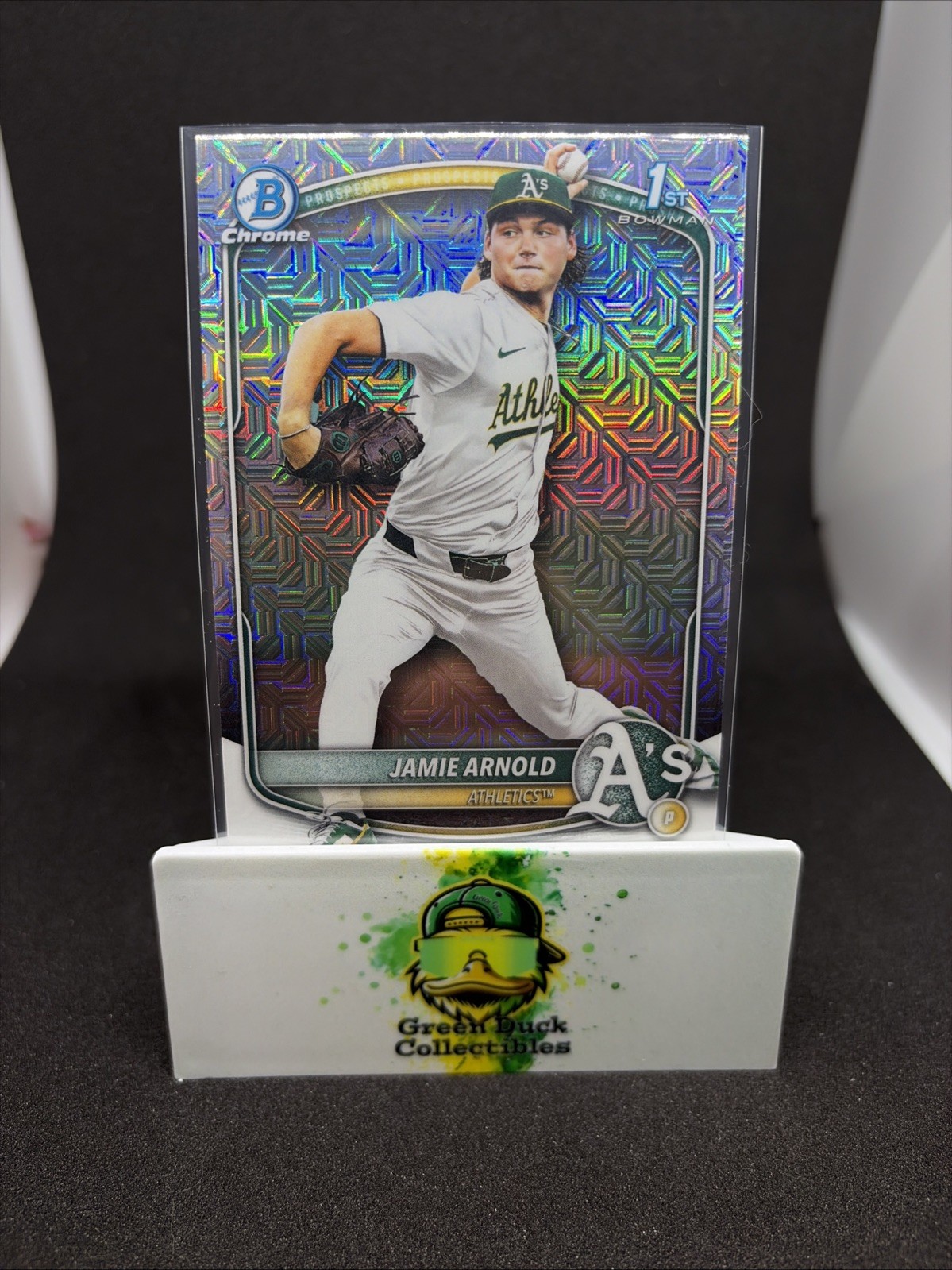 2025 Bowman Draft #BDC-30 Jamie Arnold Mojo Refractor Oakland Athletics