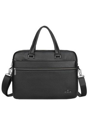 Herren Handtasche Echtleder B Pferde - Reißverschluss Schultergurt verstellbar black