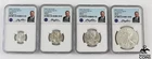 Set of 4: 2023 FIJI T-1 Fractional Silver Eagles .999 Fine Silver Coins NGC MS70