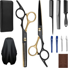 Professional Hair Cutting Scissors Kit   Barber Shears, Thinning Scissors  Razo