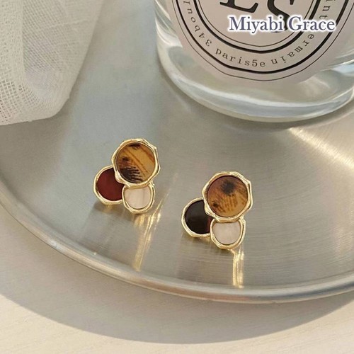 Pendientes con clip marrón invisible negro blanco círculo oro pendientes sin perforar - Imagen 7 de 20