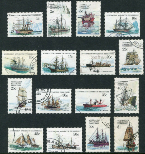 1979-81 Australian Antarctic Territory Ships Definitive's Set Of 16 Fine Used - Picture 1 of 1
