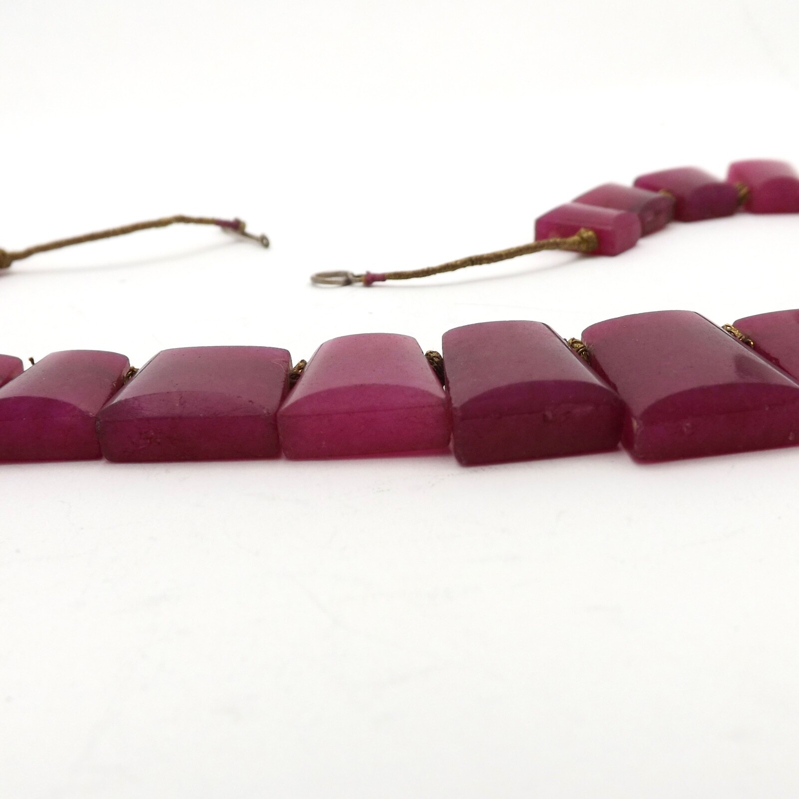 Silver Toggle Strung Indian Ruby Graduated Neckla… - image 5