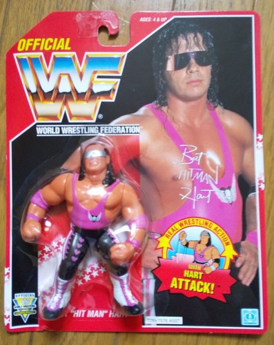 WWE WWF Hasbro Bret  hitman hart red card Wrestlin...