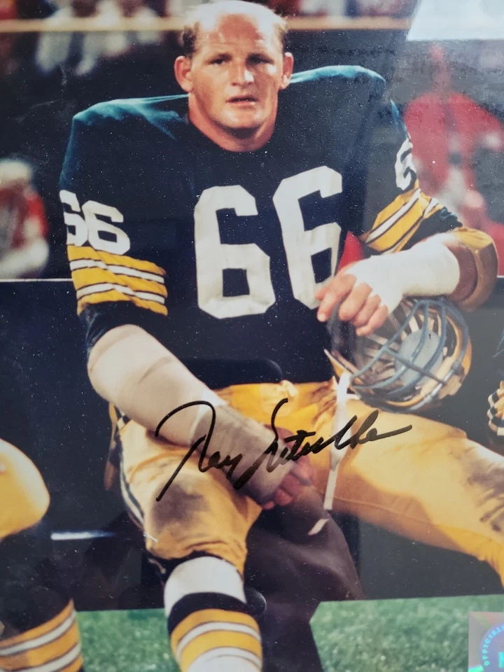 Ray Nitschke Autographed 8x10 Green Bay Packers FRAMED MOUNTED MEMORIES  - Image 2 of 4