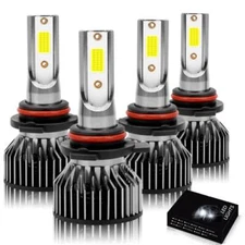 9005+9006 LED Headlight Kit Combo Bulbs 10000K High Low Beam Super Bright White