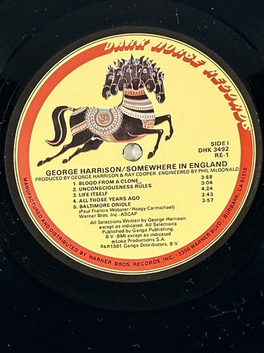 GEORGE HARRISON - Vinyl LP Album SOMEWHERE IN ENGLAND (1981) DHK 3492 - Bild 4 von 4