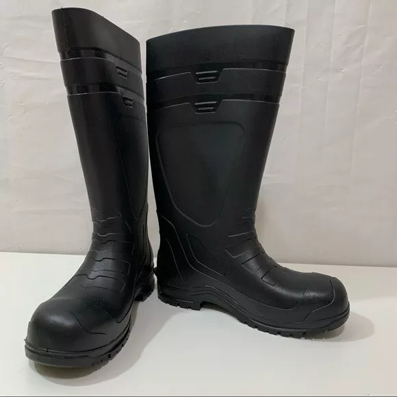 Shoes for Crews Unisex Sentry Steel Toe Rubber Boots in Black Size 6 M 8 W