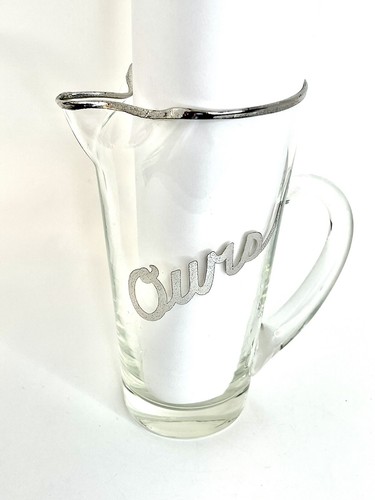 Jarra de cóctel vintage NUESTRO superposición de plata MCM bar artículos retro - Imagen 2 de 7