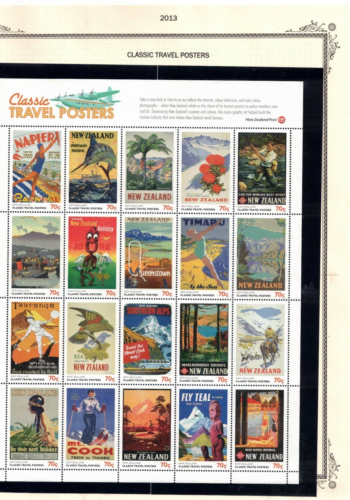2013 New Zealand Stamp Scott 2474 Classic Travel Posters Sheet Mint MNH