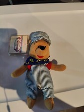 Winnie The Pooh  Choo Choo Pooh  Disney Store Plush Bean Bag 8" Retired NWT