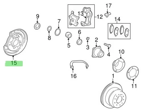 Freno de estacionamiento subconjunto placa OEM genuino Toyota Land Cruiser 46504-60361 Foto 4 de 4