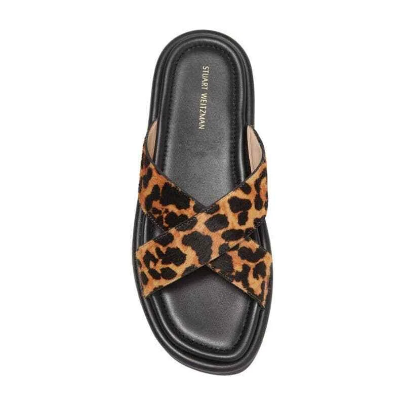 Stuart weitzman studio leather hot sale slide