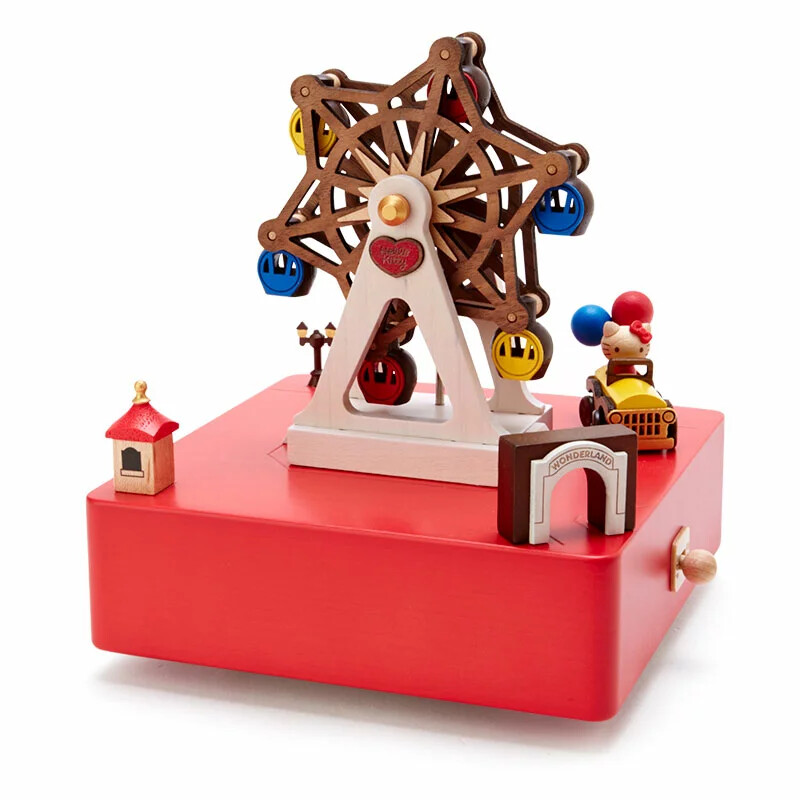 オルゴール Hello Kitty Wooden MusicBox Ferris wheel Sanrio Hello Kitty Wooden Music Box Ferris Wheel Look Upon