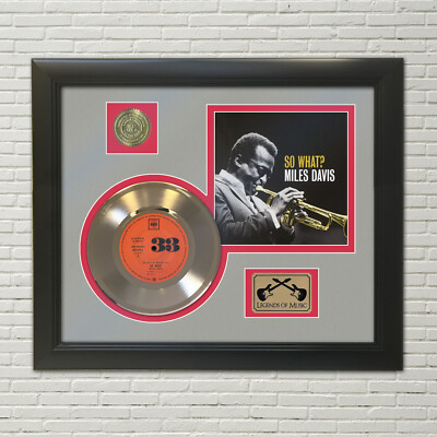 Miles Davis So What Framed Picture Sleeve Gold 45 Record Display M4