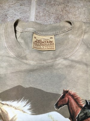 T-shirt Homme The Mountain Imprimé Cheval - Taille L, Coton, Années 90