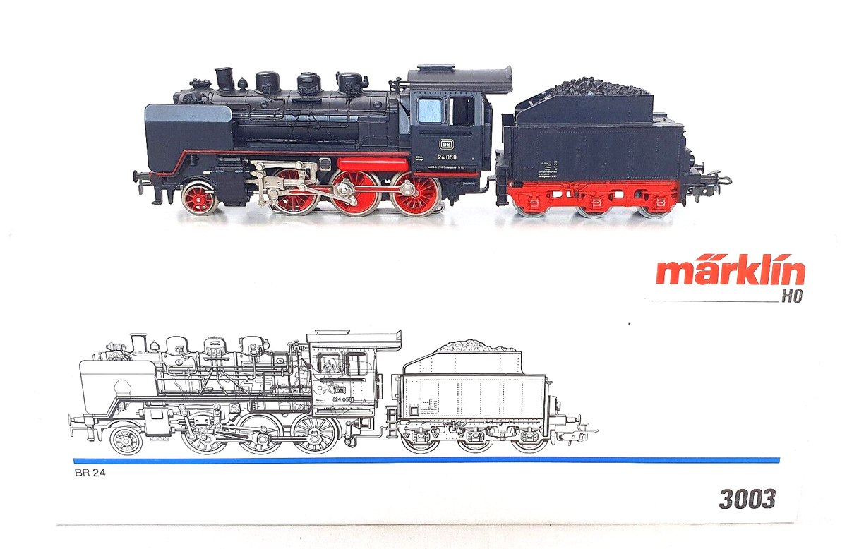Marklin AC HO 1:87 German DB BR 24 058 Black Medium STEAM
