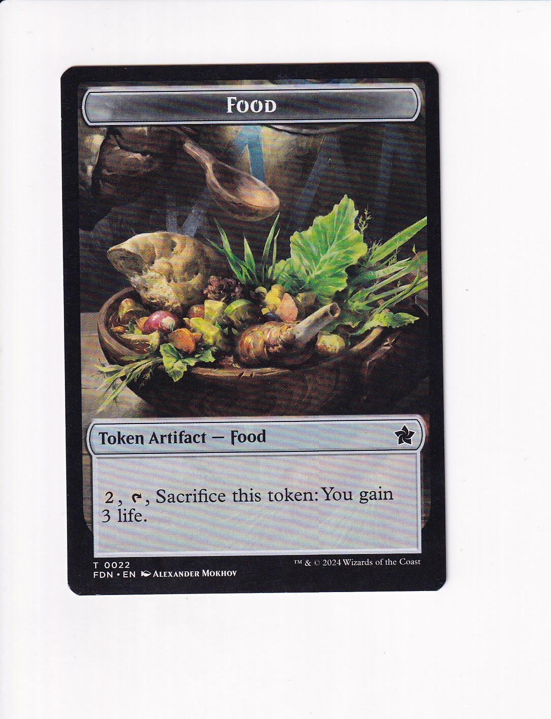 MTG Dual-Sided Food Treasure Token Card #1 for Magic the Gathering