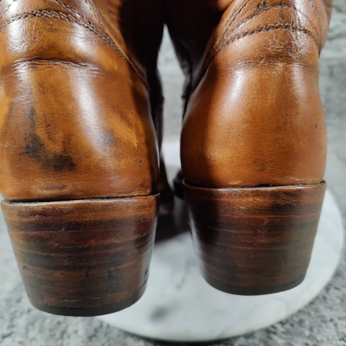 Vtg Frye Men\'s 9.5 D‎ Brown Leather Lace Up Oxford Shoes Antiquated Brown Dress Amazon.com | Brown Dress Shoe Laces Mens Dress Oxford Shoes  main image 3