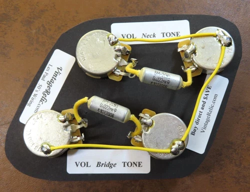 Les Paul Wiring Russian PIO oil .022uF Caps CTS 550k LONG SHAFT pots for Gibson