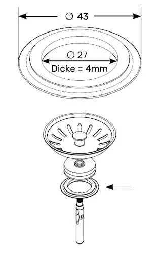 5 Stk. Universal-Lippendichtung 43 mm Durchmesser für Stopfenventil Siebkörbchen - Bild 2 von 4