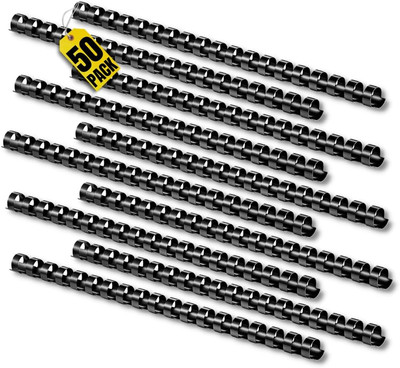 Comb Binding Spines 8.5X11, Ring Plastic Binding Comb, Black Comb Spines, 1/2'' D